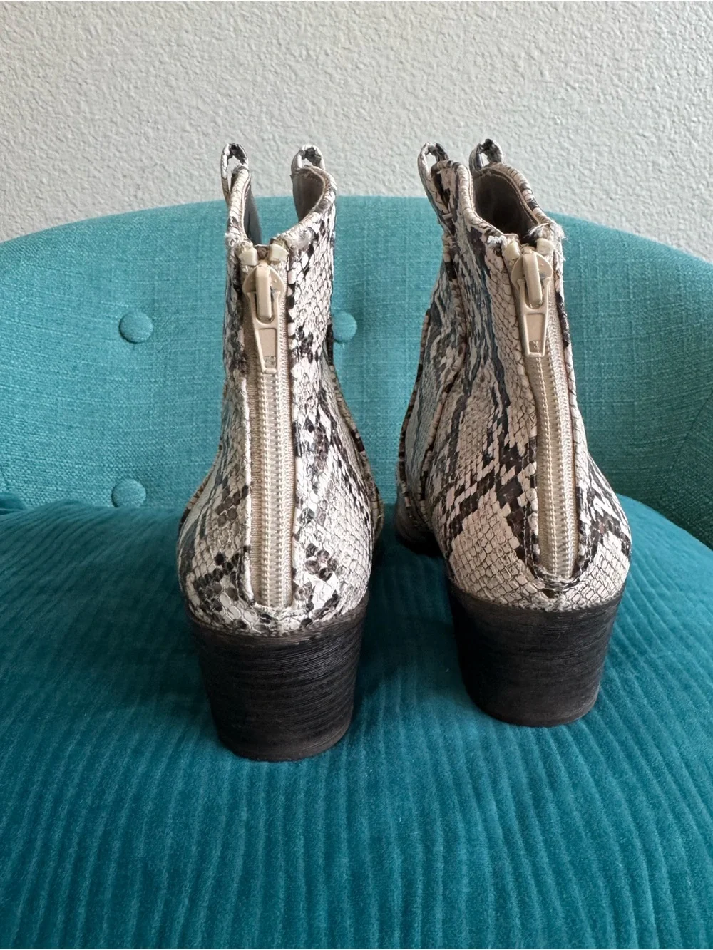 Style & Co. Snake-Print Chelsea Ankle Booties in Beige and Brown